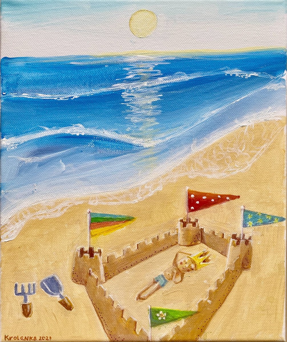 Illustrative Landscape Acrylic Painting By Alexandra Krasuska, 10 X 12, True Tales, Original Artwork