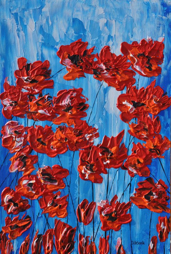 Poppies On Blue 1