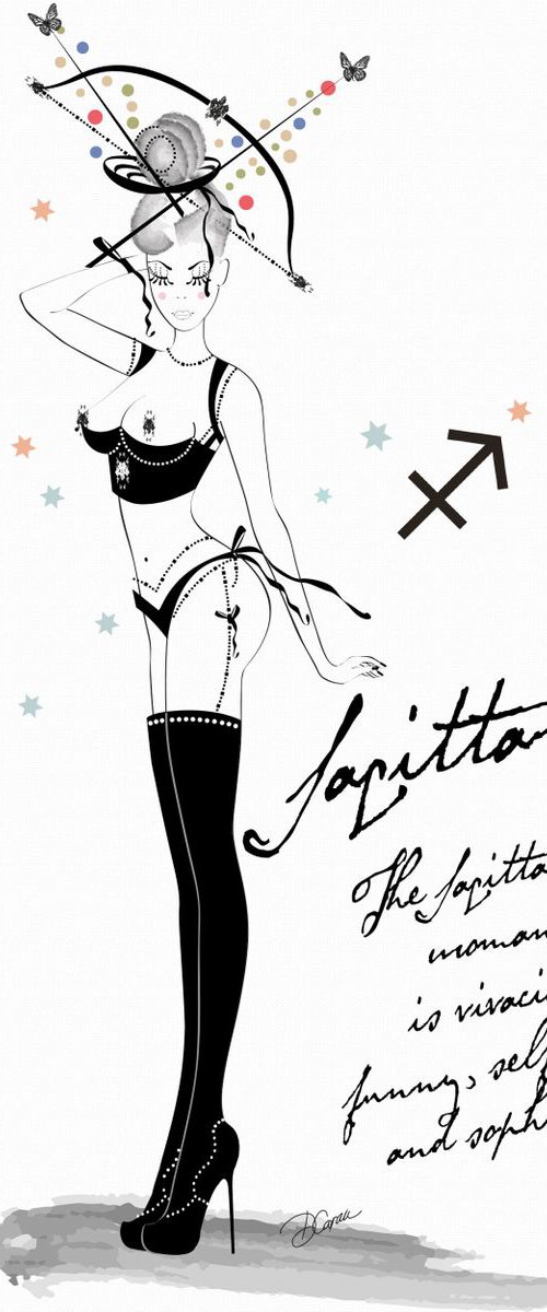 Sagittarius Zodiac AstroPinup by Artemisia
