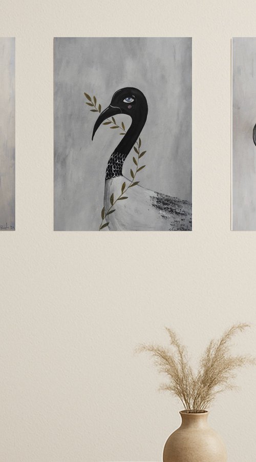 Birds, set of 3 by Silvia Beneforti