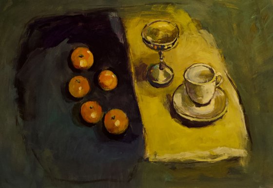Still Life with Yellow and Blue Cloth.