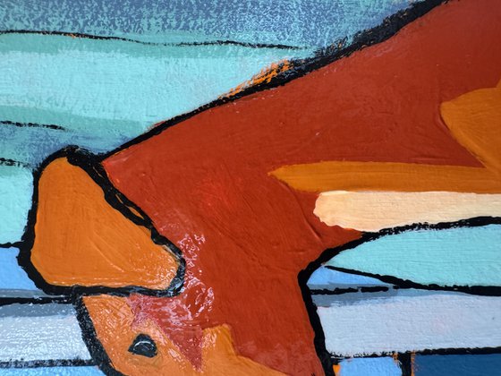 Painting "Dog looking toward the sea"