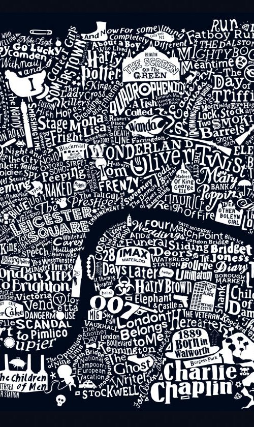 CENTRAL LONDON FILM MAP (Black) by Dex