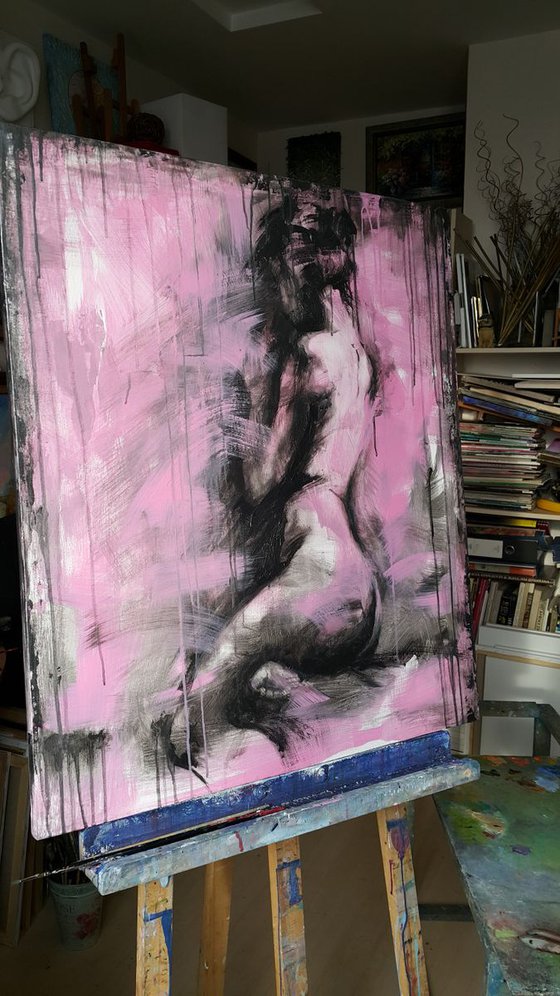 Abstract Painting, Nude woman, Art erotic, Nude girl - " Lolita "