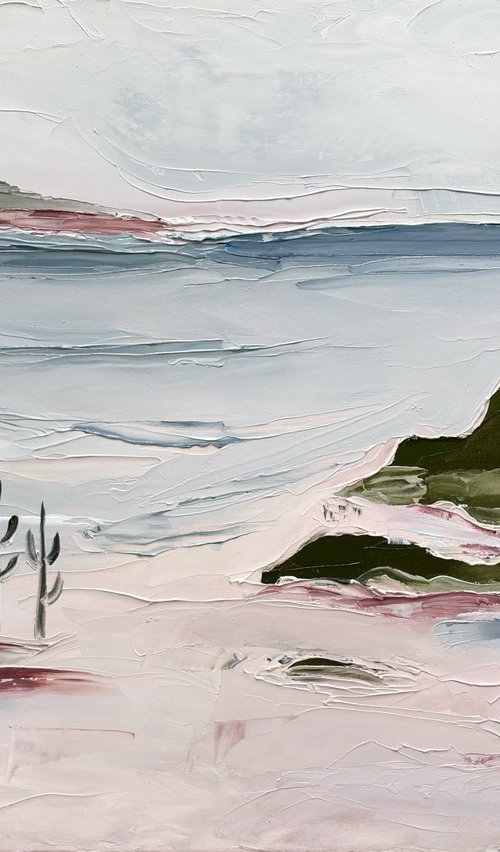 Sicily coastal sea pastel sunset by Daniela Nocito