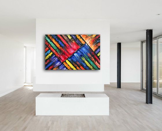 "Crush Me" - Original PMS Abstract Oil Painting On Reclaimed Wood - 40" x 26"