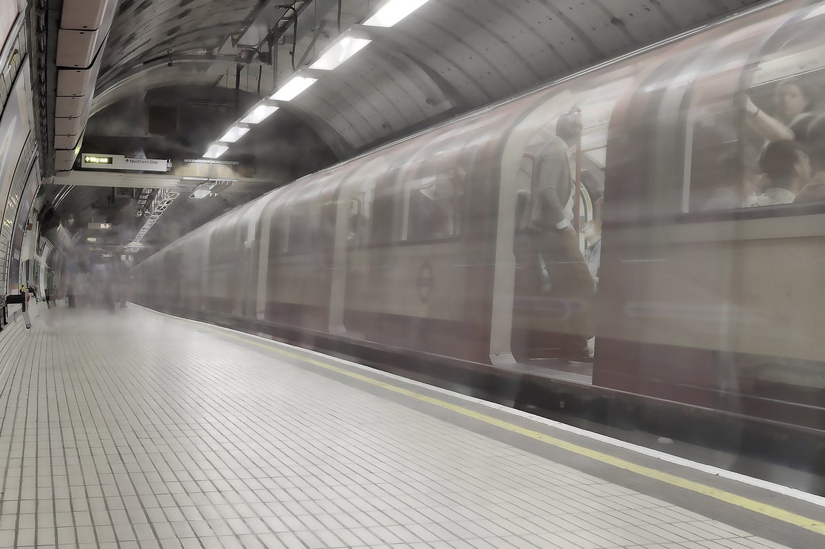 Photorealistic Transport Photograph By Richard Jones & Chieko Jones, 26 X 18", Ghost City - The Tube, Original Artwork