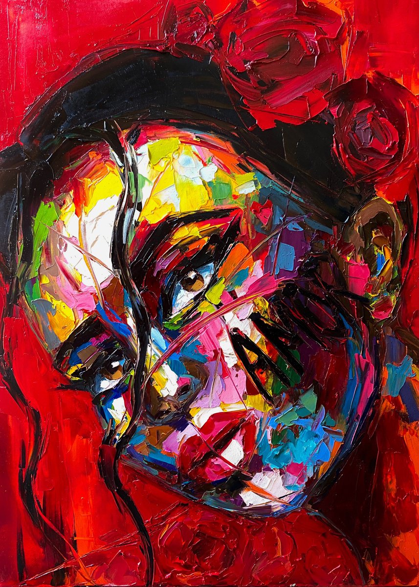 Expressive Oil Painting , Amor Salvaje By Lina Redford, 24 X 31, Artwork For Sale On Artfinder