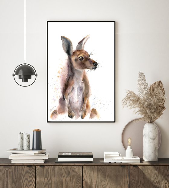 Kangaroo - Original Watercolor Painting