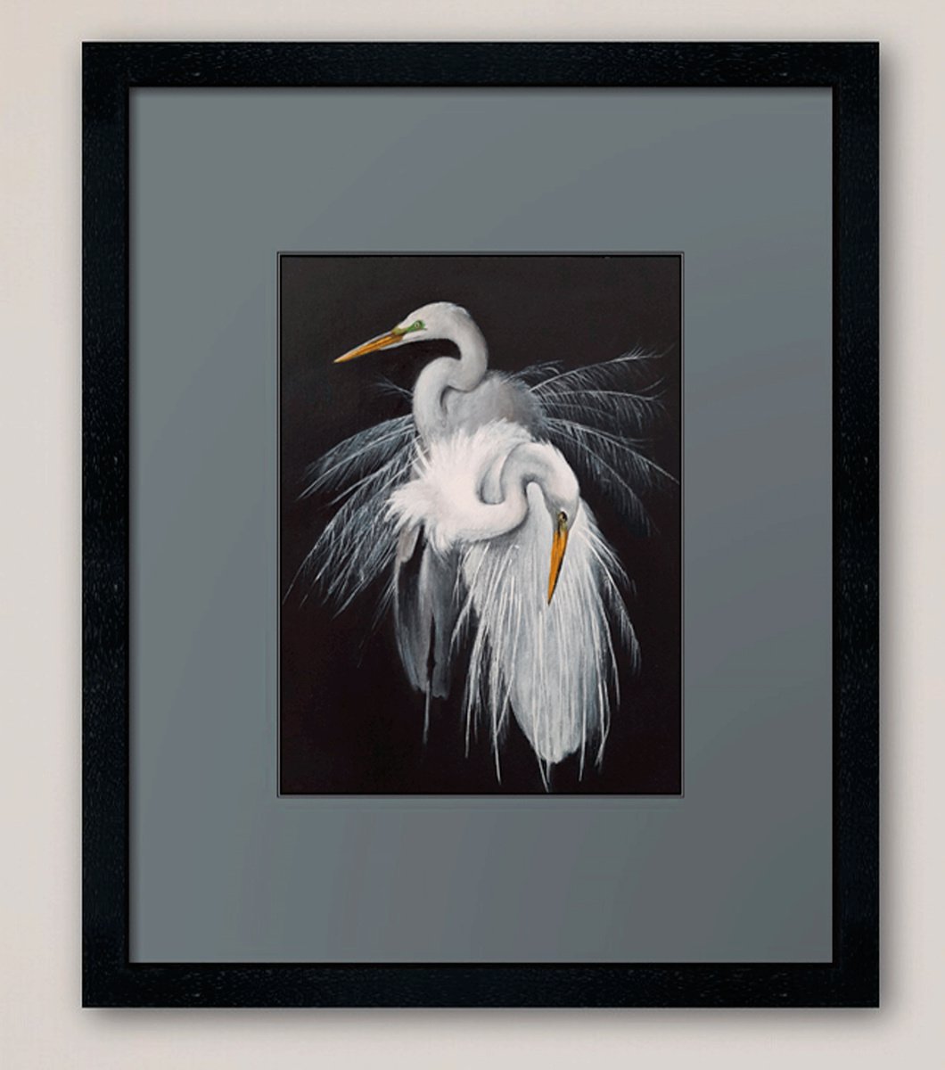 White Herons by Galina Khandova