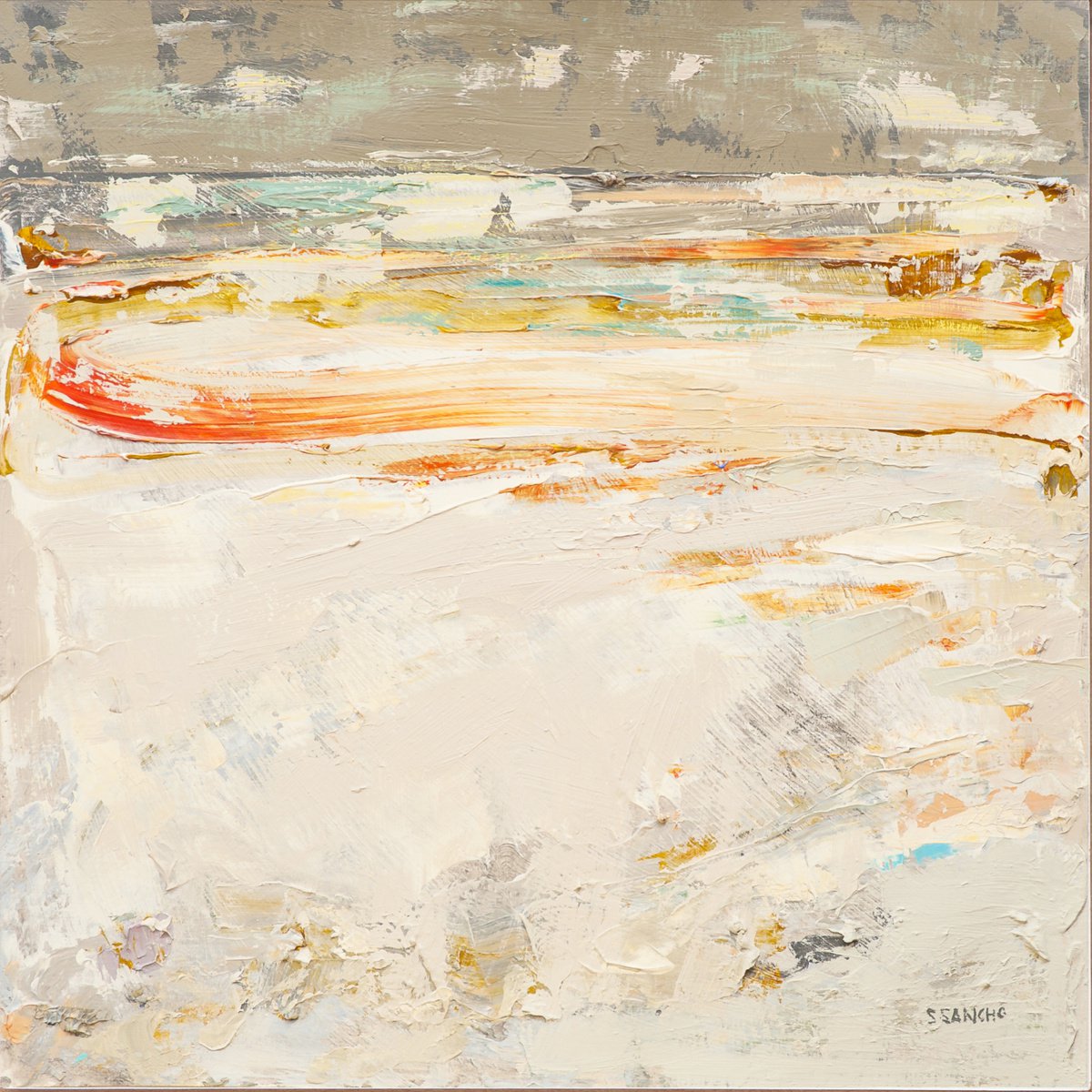 Abstract Landscape Acrylic Painting By Susana Sancho Beltran, 20 X 20", Abstract Landscape, Original Artwork