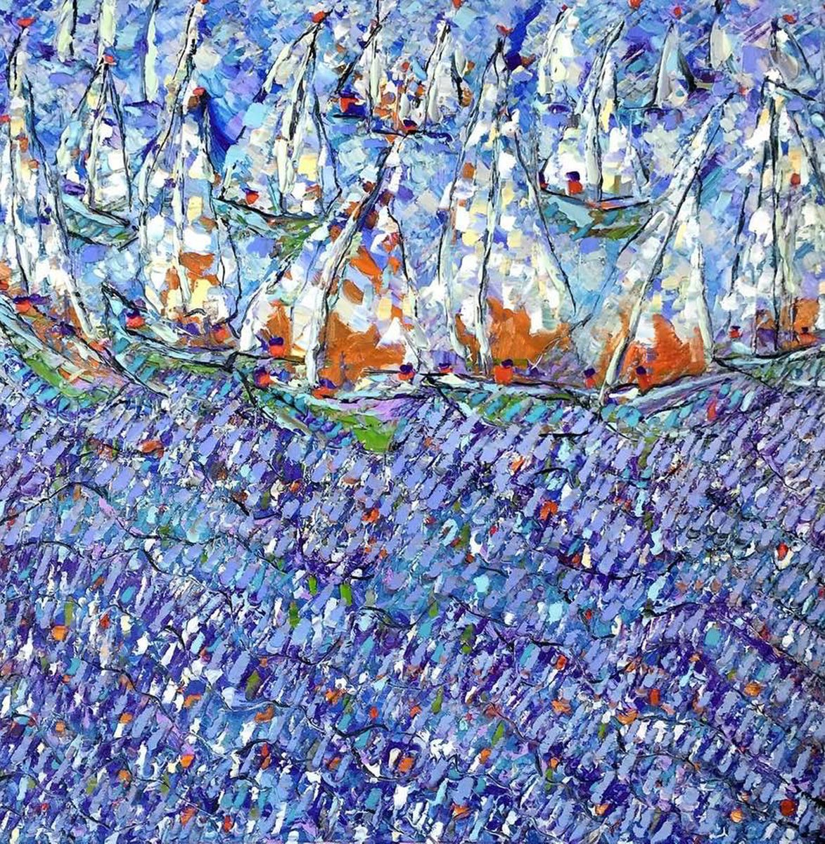 Impressionistic Landscape Oil Painting By Ann Parks Mccray, 24 X 24, Circling Up, Original Artwork