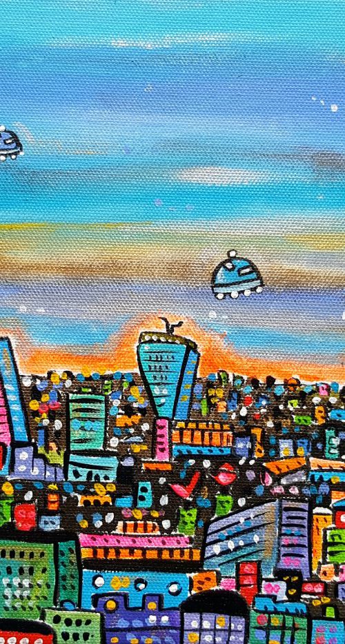 Futuristic Panoramic View of London by Maria Luisa  Azzini