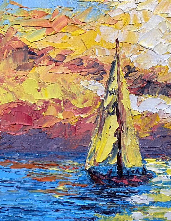 Sailboat at sunset