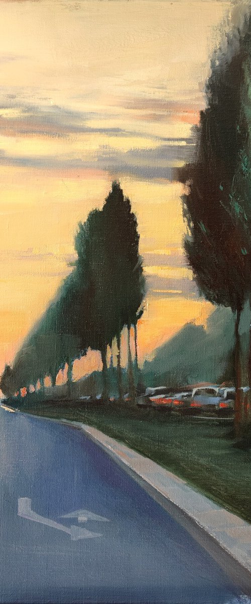 The Young poplars on Leninsky Ave. by Irina Sergeyeva