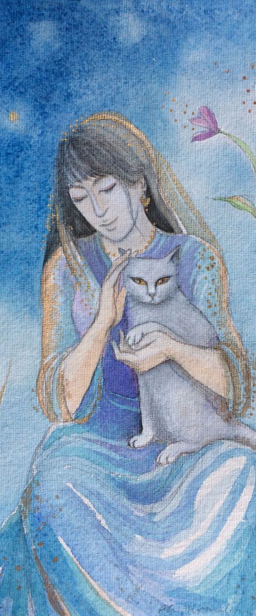 Serenity - A cat with golden eyes by Phyllis Mahon
