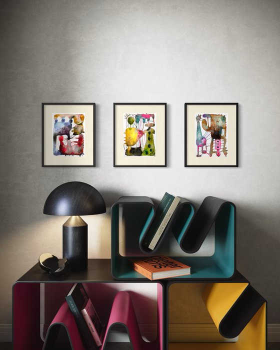 TRIPTYQUE ABSTRAIT 172401
