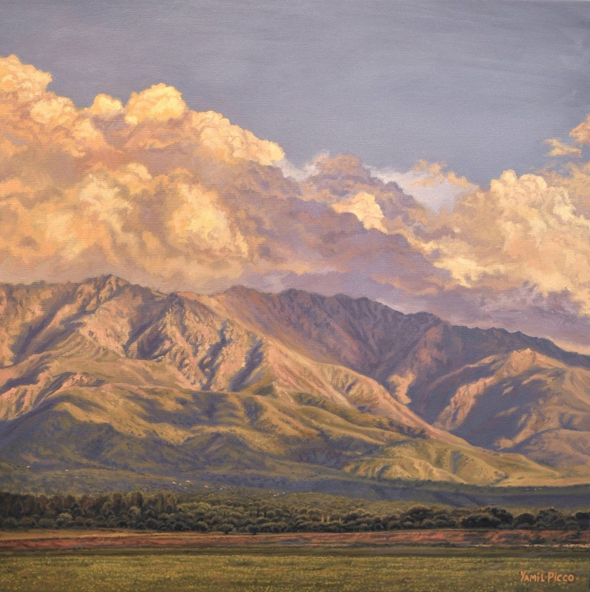 Photorealistic Landscape Oil Painting By Yamil Picco, 24 X 24", "Mis Montanas", Original Artwork