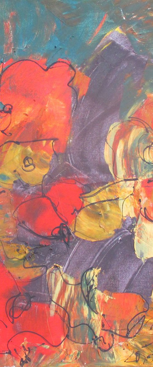 abstract flowers oil on canvas by Sonja Zeltner-Müller