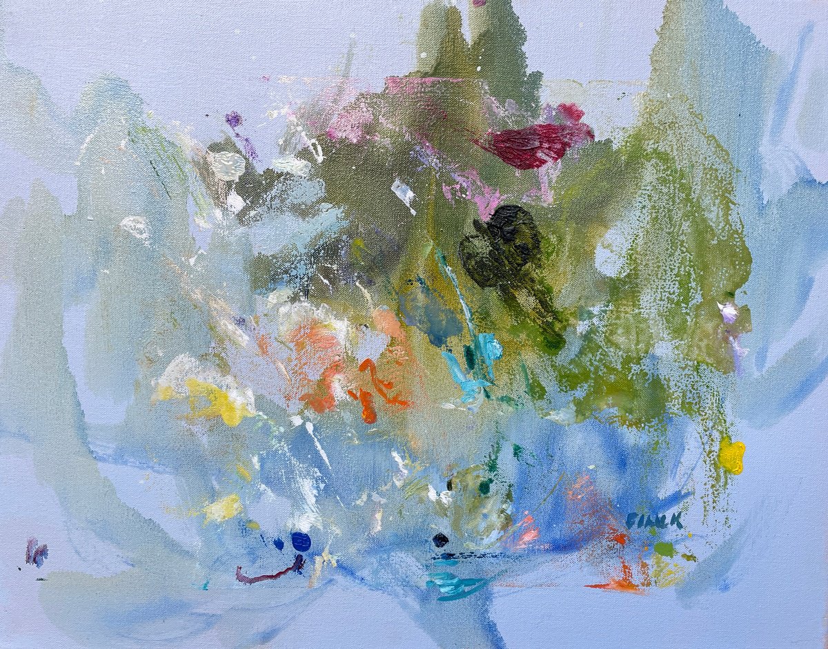 Impressionistic Botanical Oil Painting By Maureen Finck, 20 X 16", The Flower, Original Artwork