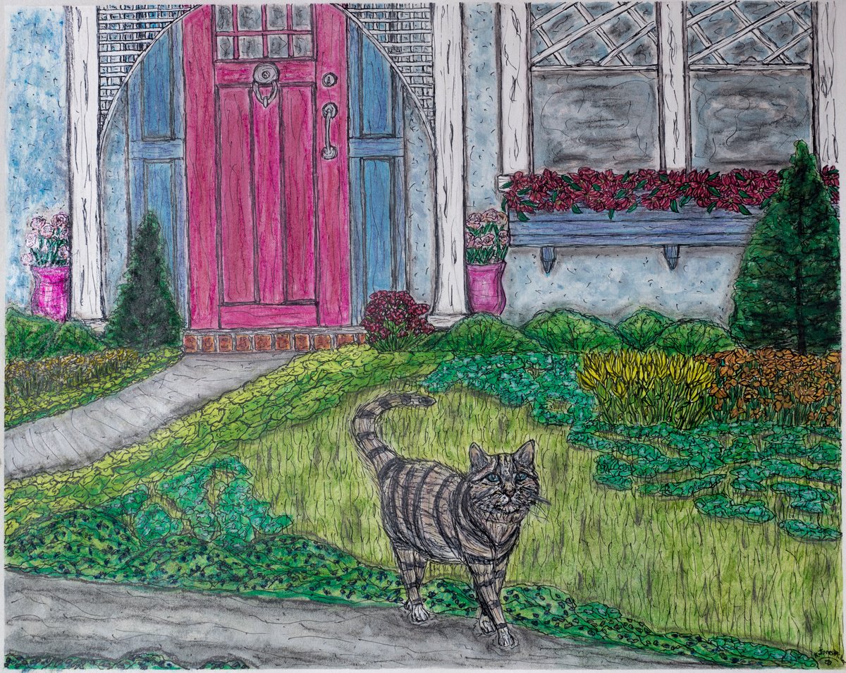 Animal Painting By Kim Jones Miller, 20 X 16", Sunday Meander In Minneapolis, Original Artwork