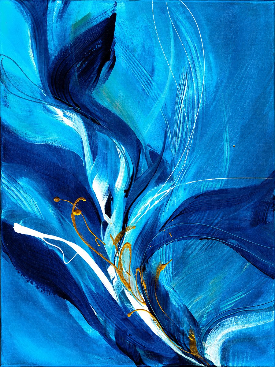 Abstract Botanical Acrylic Painting By Kathy Morton Stanion, 18 X 24", Opulence 4, Original Artwork