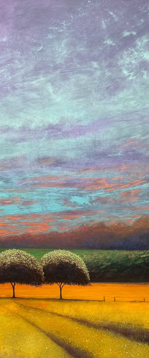 2 Trees Solaris Sunset by Simon Jones