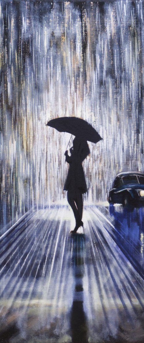 Woman in the rain by Gordon Bruce