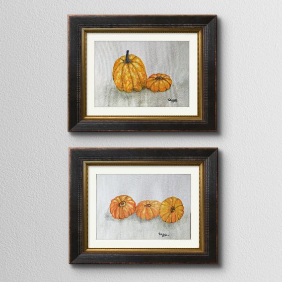 2 paintings Pumpkins