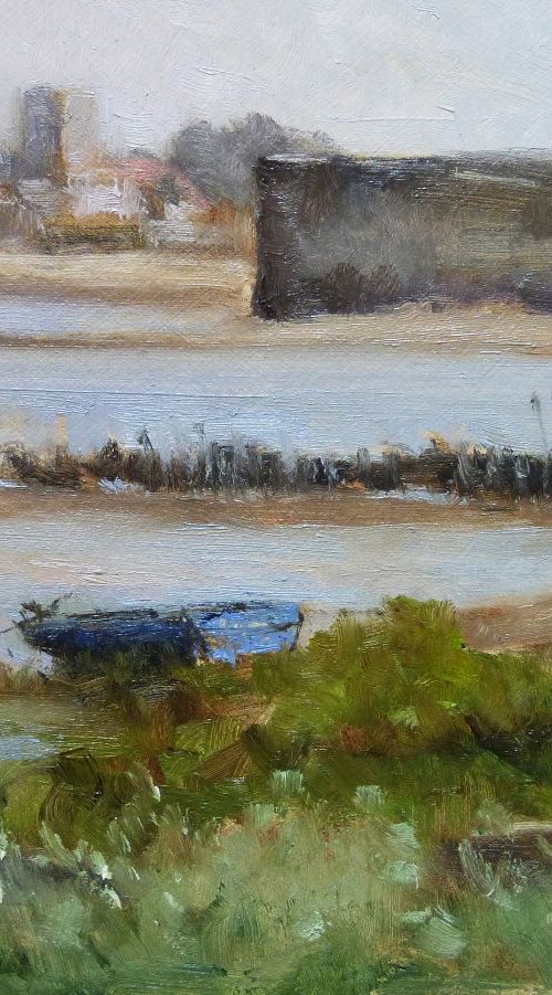 Blue Boat at Aix Island by Pascal Giroud
