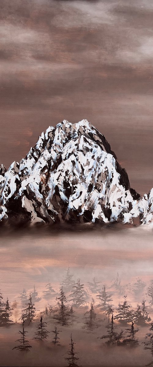 Misty foothills, 80 х 100 cm, oil on canvas by Marina Zotova