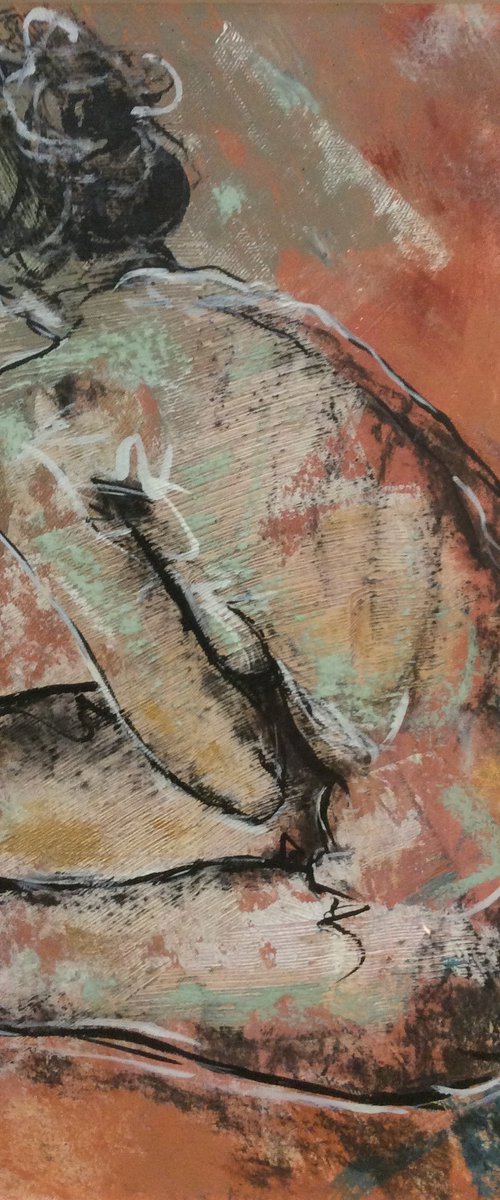 Back view textured nude by Sheila Volpe