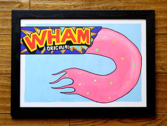 'Wham Bar' Retro Sweets Pop Art Painting On Unframed A3 Paper