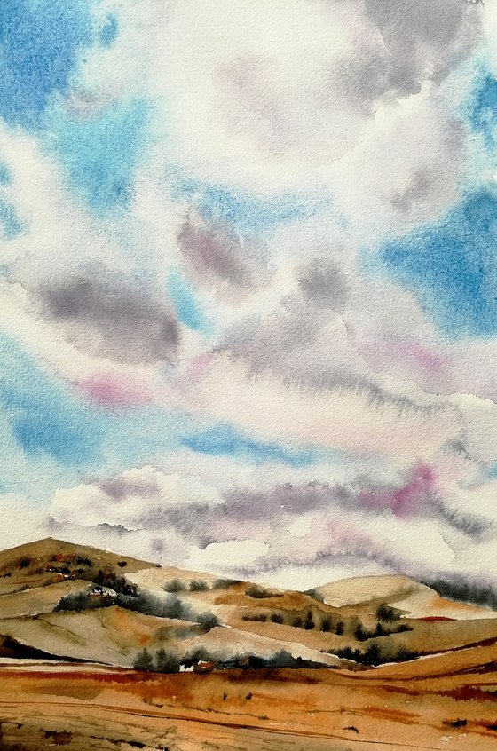 Clouds landscape painting