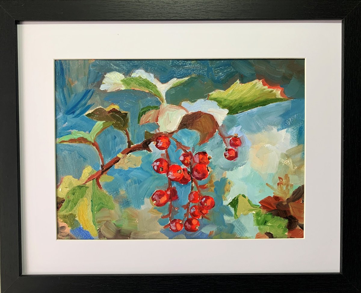 Landscape with red currant berries. by Vita Schagen