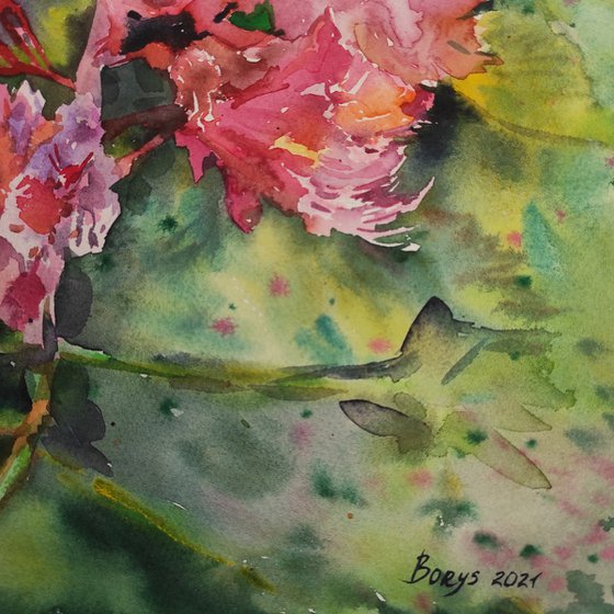 Chestnut - flowers tree, original painting