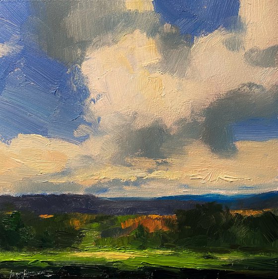 “Windy Clouds "original oil painting by Artem Grunyka