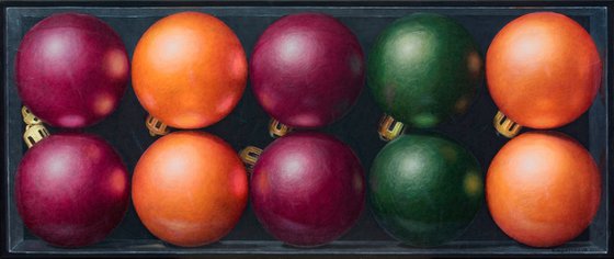 Still life in hyperrealism "Just Christmas Balls..."