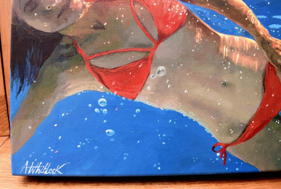 Surfacing - Swimming underwater painting