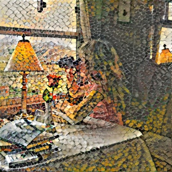 Life scene in mosaic N1
