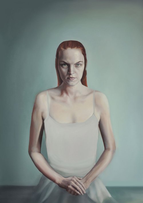 'Portrait of Katarzyna' painting, oil on canvas, 140x100 by Daria Bidzińska