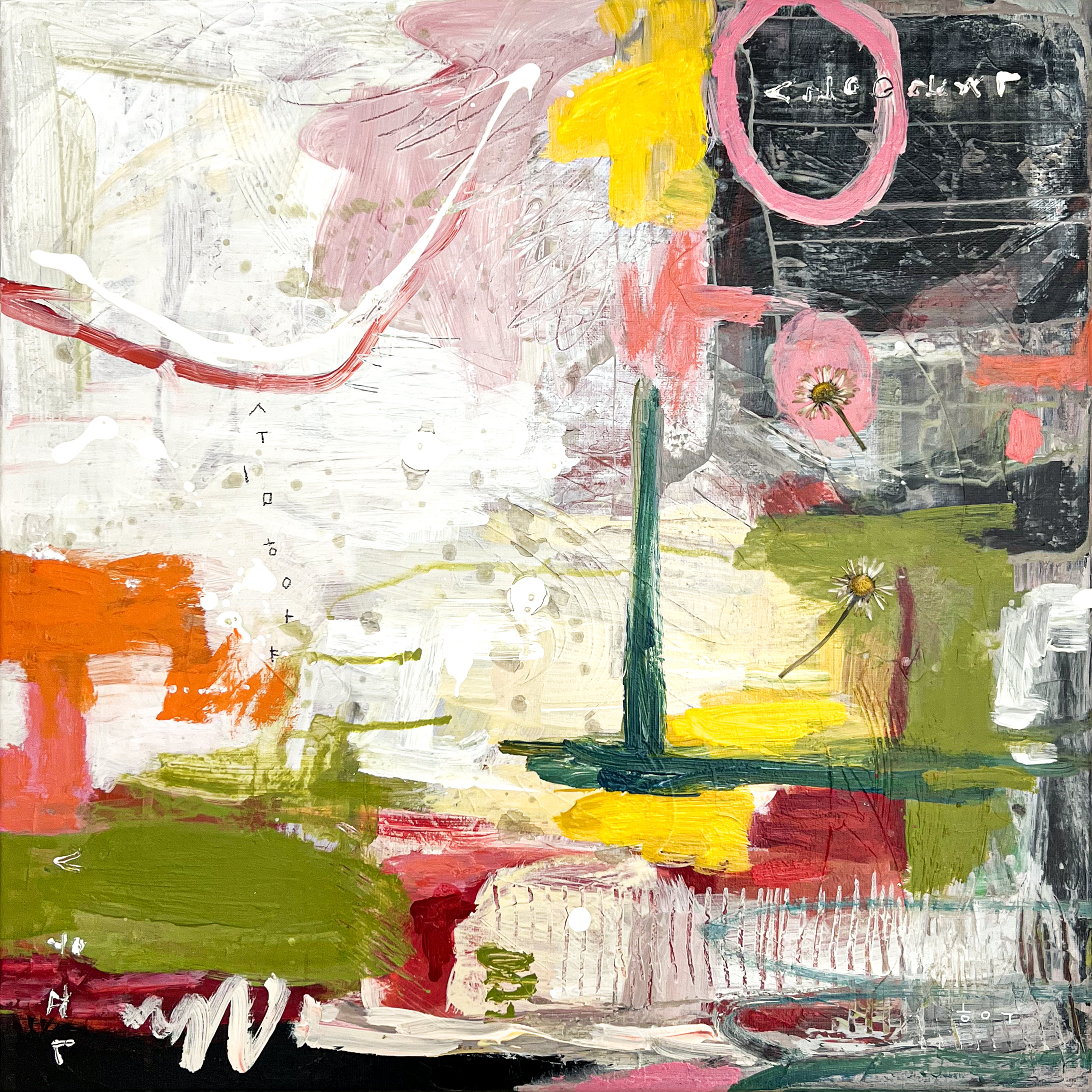 Abstract Acrylic Painting By Hyunah Kim, 20 X 20, Shema, Original Artwork