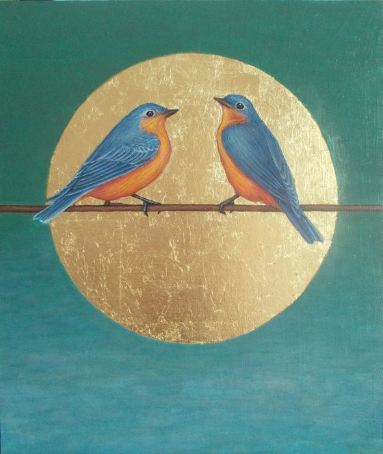bird painting "Azure birds"