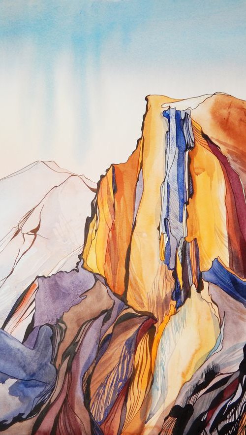 Half Dome in sunset by Alla Vlaskina