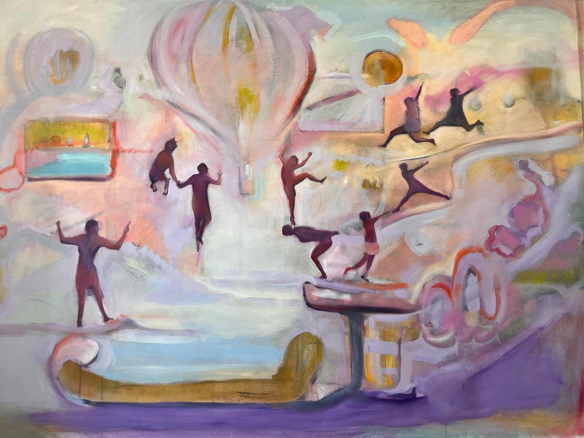 Impressionistic Portrait Oil Painting By Romuald Mulk Musiolik, 79 X 59", Bahrajn, Original Artwork