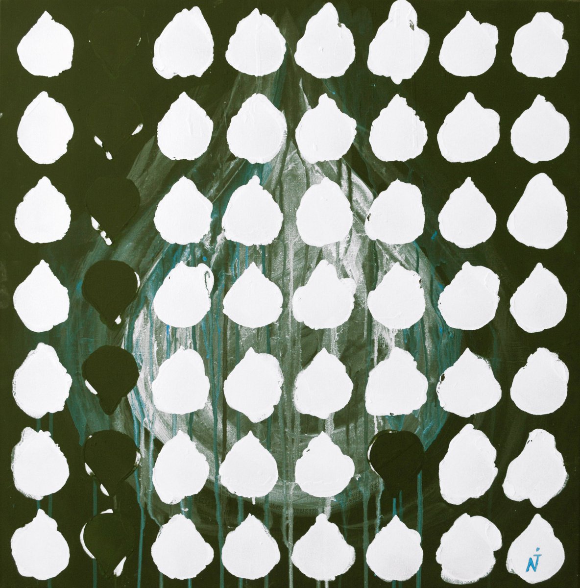 Abstract Acrylic Painting By Nikoleta Ivanova, 28 X 28", - Rain - ?, Original Artwork