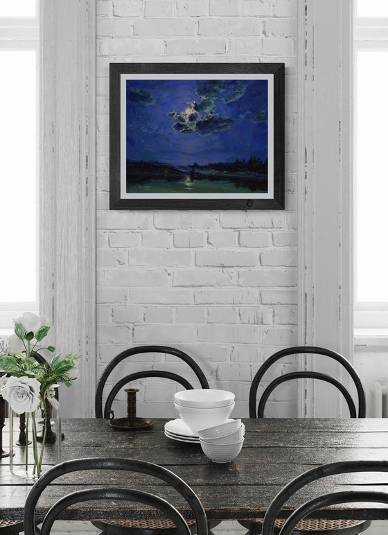 Moon over the lake