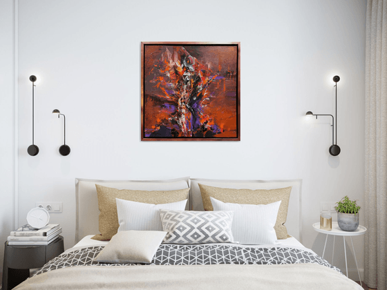 Framed Dark orange found beauty enigmatic still life by O KLOSKA