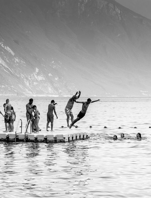 Italy #5 - Pontoon Diving, Lake Garda by Jonathan Brown