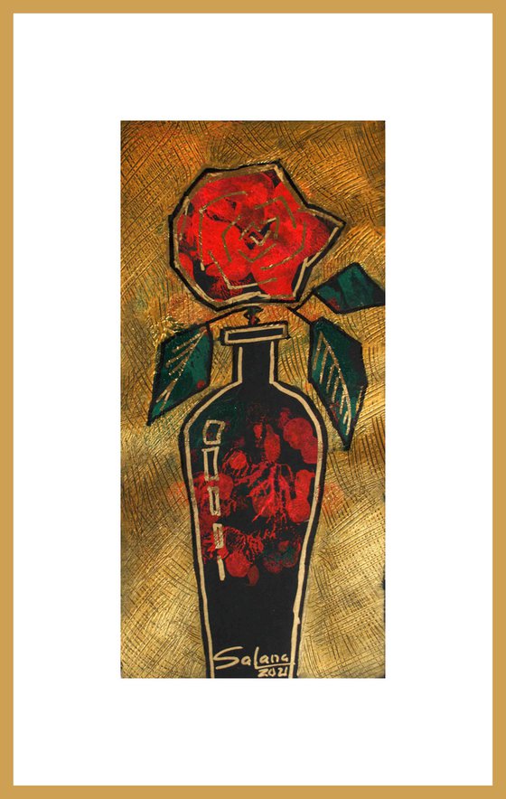 Rose stylized V /  ORIGINAL PAINTING